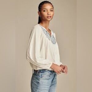 Nude Embroidered Cream Blouse